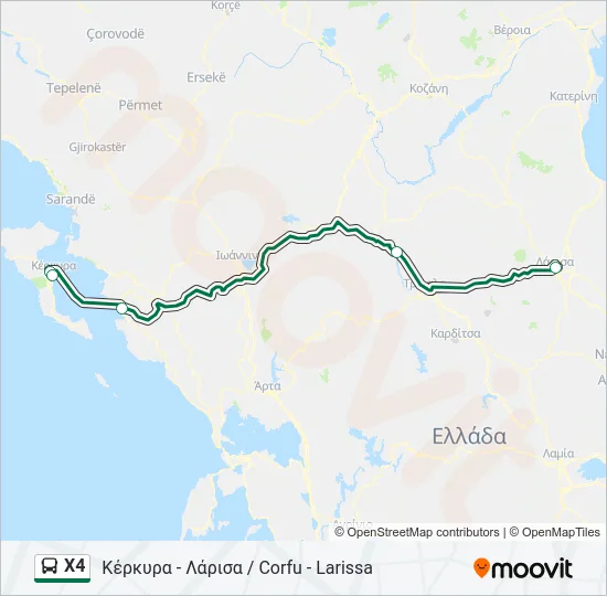 X4 Bus Line Map