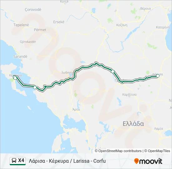 X4 Bus Line Map