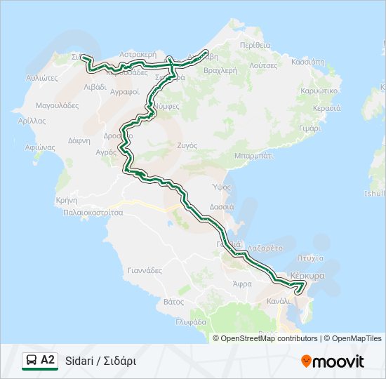 Χάρτης Γραμμής Α2 λεωφορείο