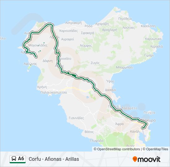Χάρτης Γραμμής Α6 λεωφορείο
