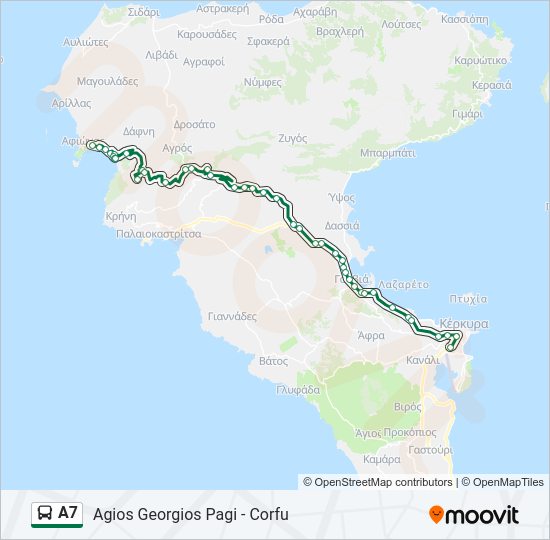 Χάρτης Γραμμής Α7 λεωφορείο
