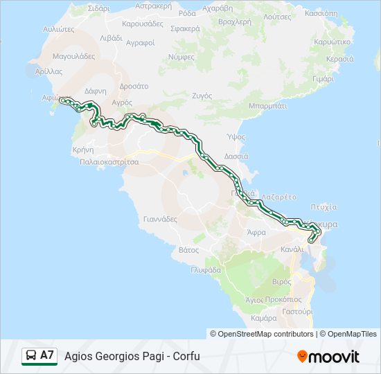 Χάρτης Γραμμής Α7 λεωφορείο