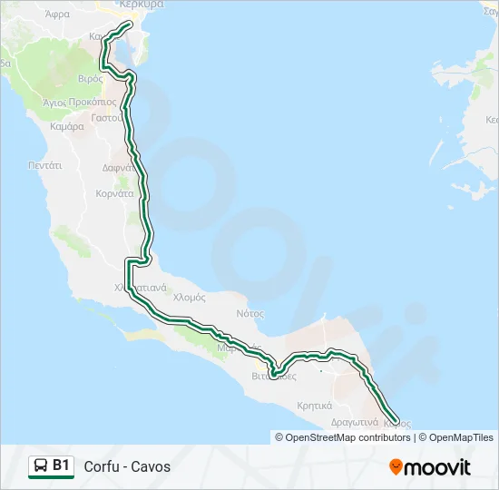 Β1 Bus Line Map