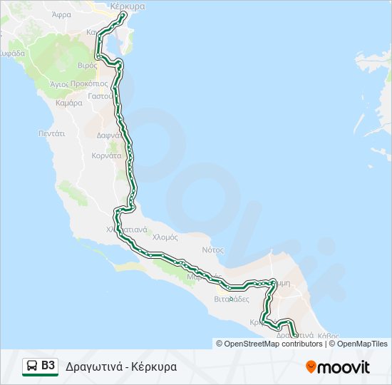 Β3 bus Line Map