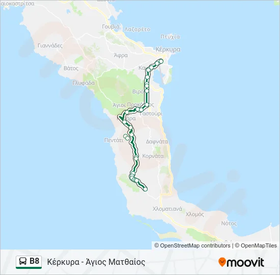 Β8 Bus Line Map