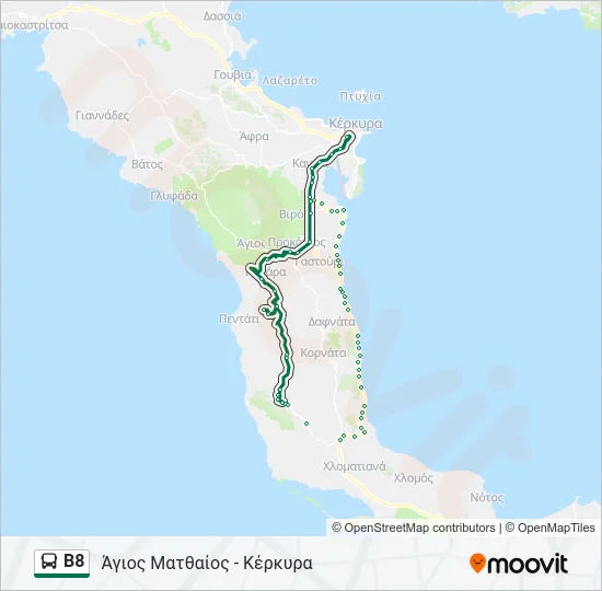 Β8 Bus Line Map