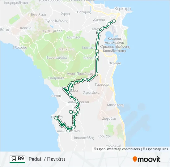 Β9 Bus Line Map