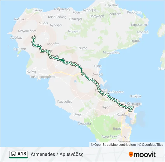 Α18 Bus Line Map