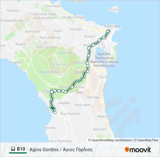 Β10 Bus Line Map