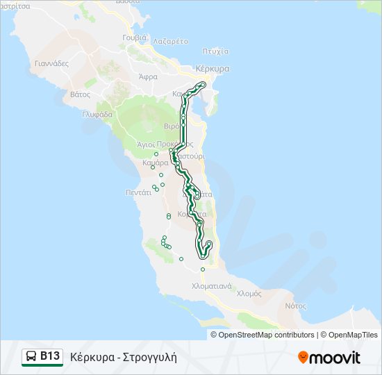 Β13 bus Line Map