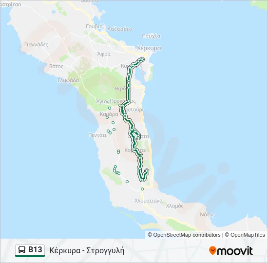 Β13 Bus Line Map