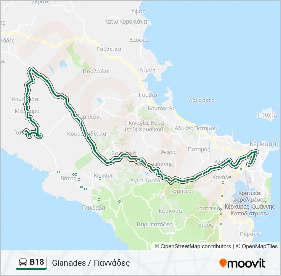 Β18 Bus Line Map