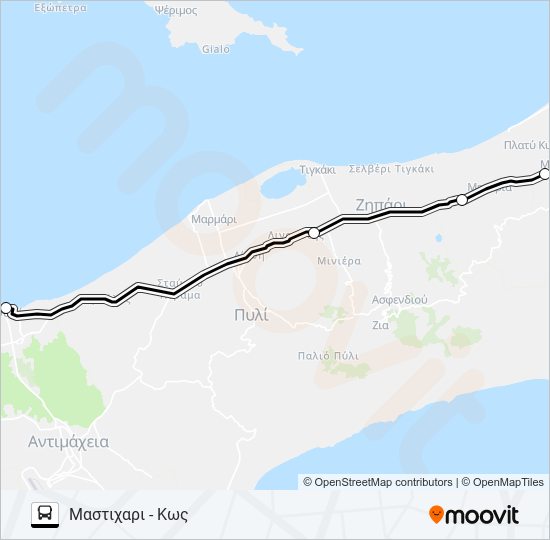 ΚΩΣ - ΜΑΣΤΙΧΑΡΙ bus Line Map