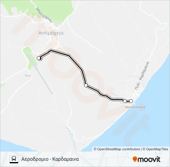 ΑΕΡΟΔΡΟΜΙΟ - ΚΑΡΔΑΜΑΙΝΑ Bus Line Map
