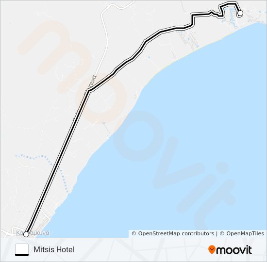 ΚΑΡΔΑΜΑΙΝΑ - MITSIS HOTEL bus Line Map