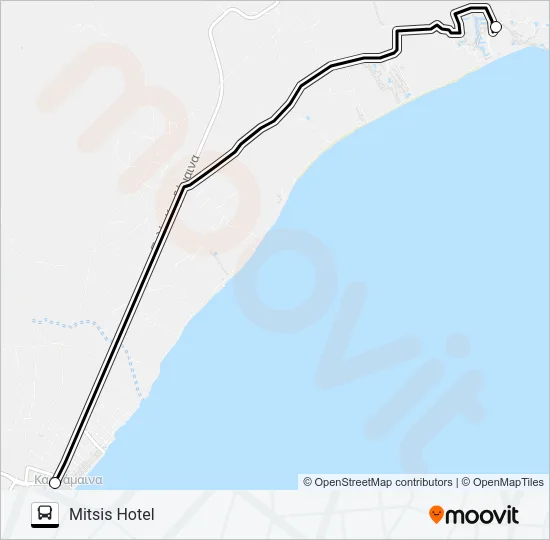 ΚΑΡΔΑΜΑΙΝΑ - MITSIS HOTEL Bus Line Map