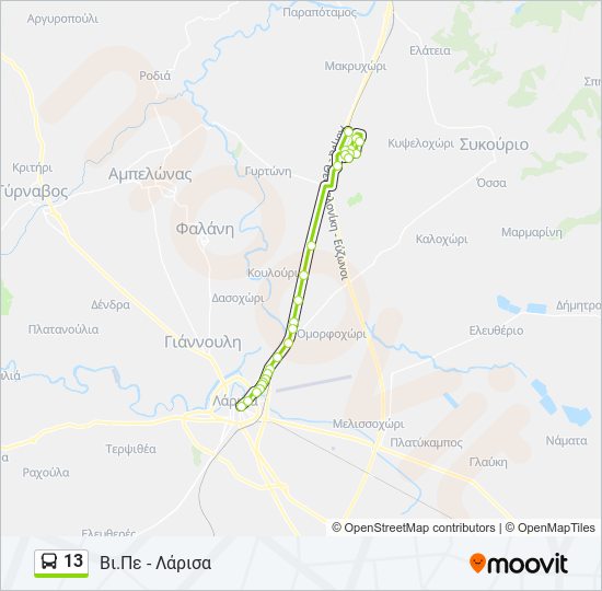 13 bus Line Map