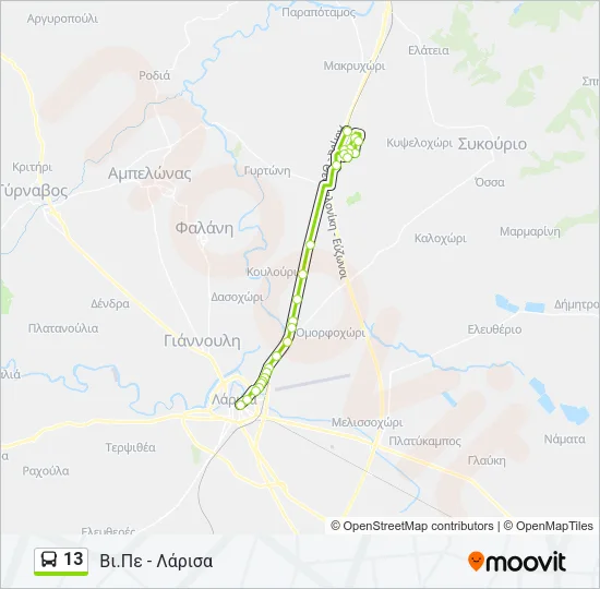 13 Bus Line Map