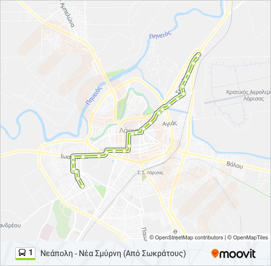 1 bus Line Map