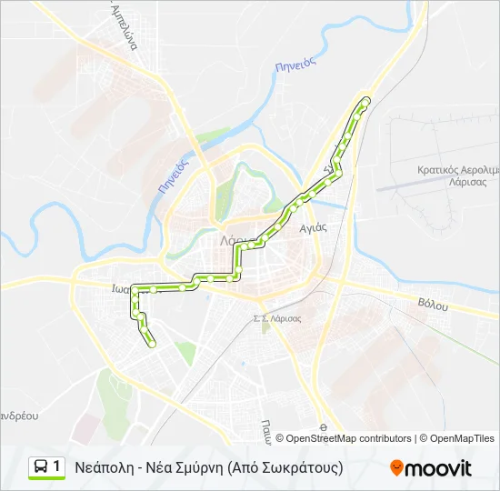 1 Bus Line Map