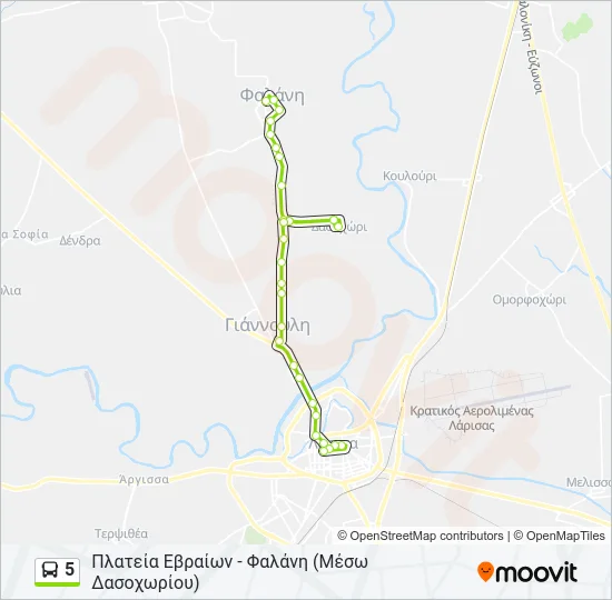 5 Bus Line Map