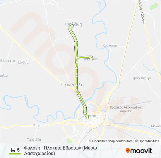 5 Bus Line Map