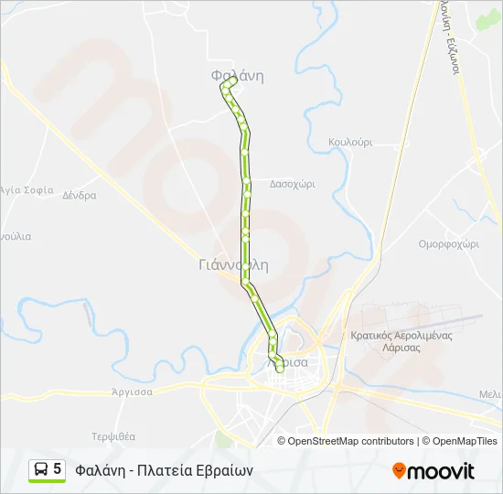 5 Bus Line Map