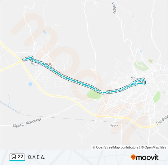 22 bus Line Map