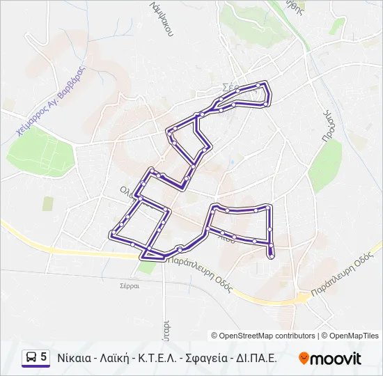 5 Bus Line Map