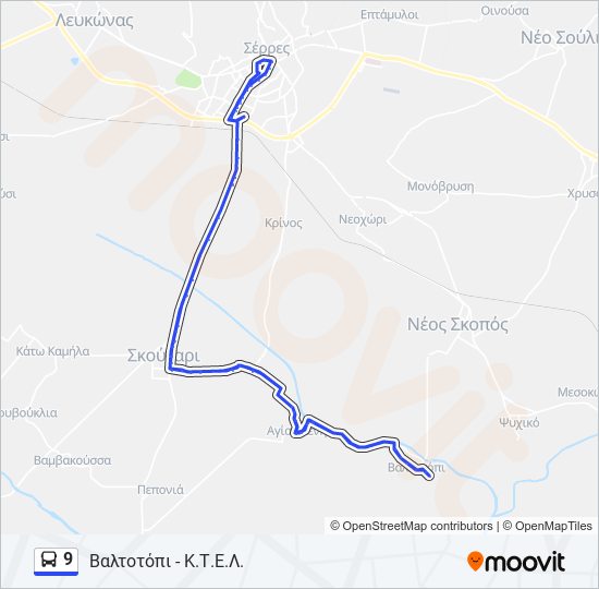 9 bus Line Map