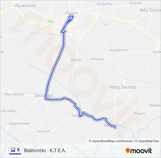 9 Bus Line Map