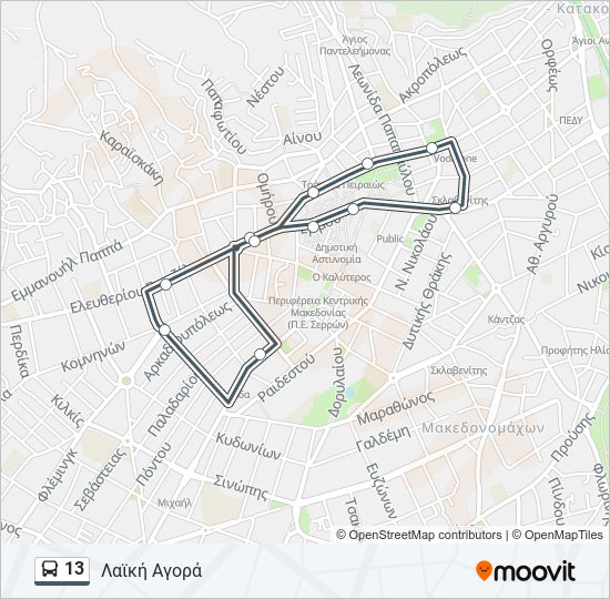 13 bus Line Map