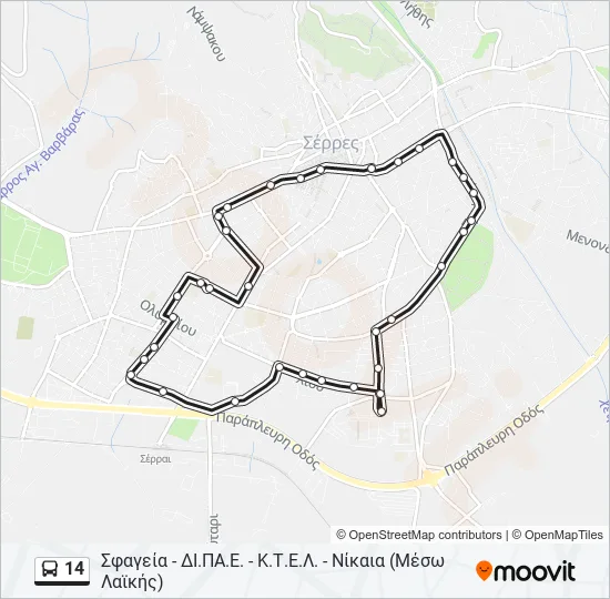 14 Bus Line Map