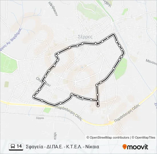 14 Bus Line Map
