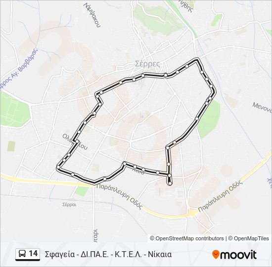 14 bus Line Map