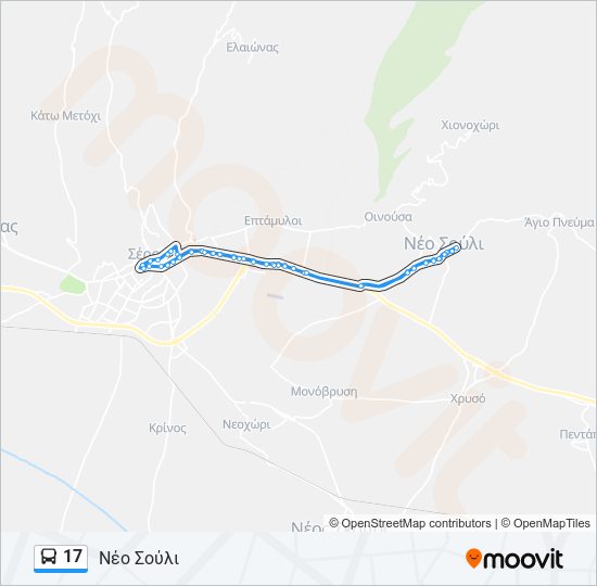 17 bus Line Map