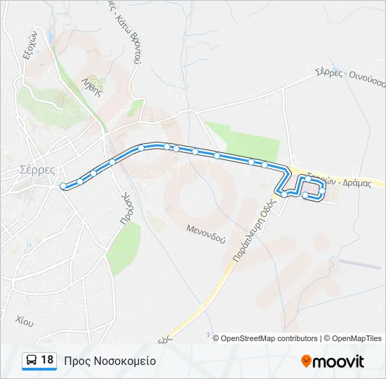 18 Bus Line Map