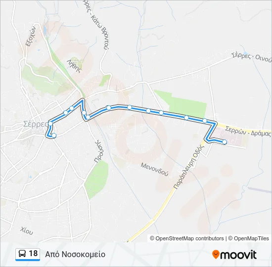 18 Bus Line Map