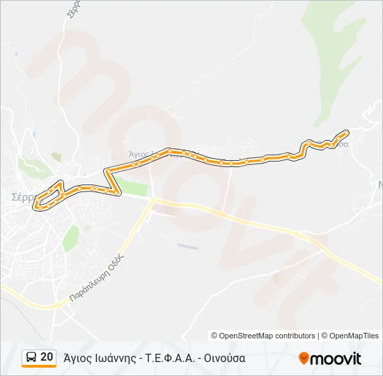 20 Bus Line Map