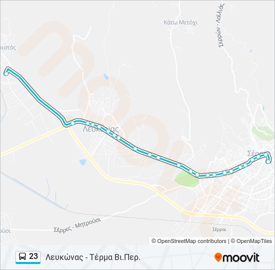 23 bus Line Map