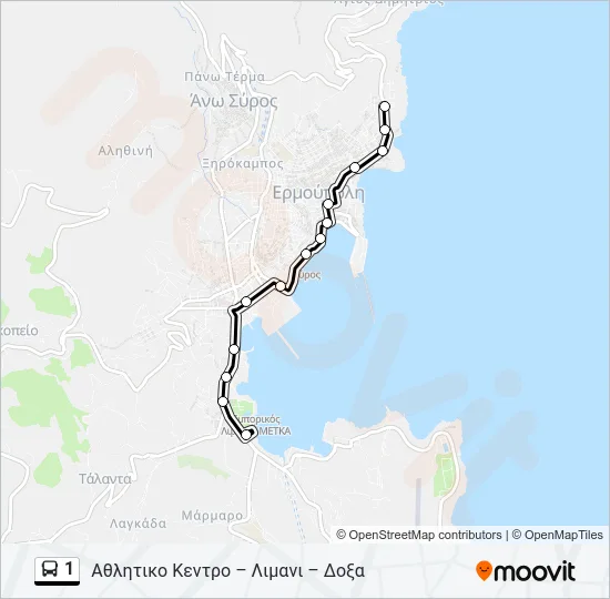 1 Bus Line Map