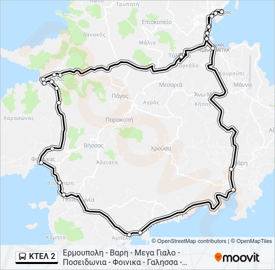 Χάρτης Γραμμής ΚΤΕΛ 2 λεωφορείο