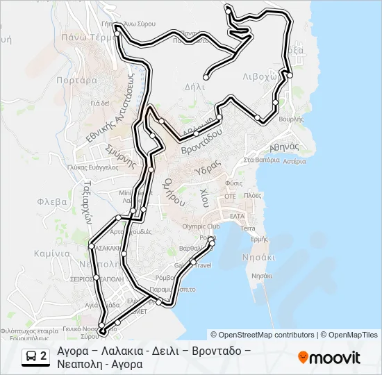 2 Bus Line Map