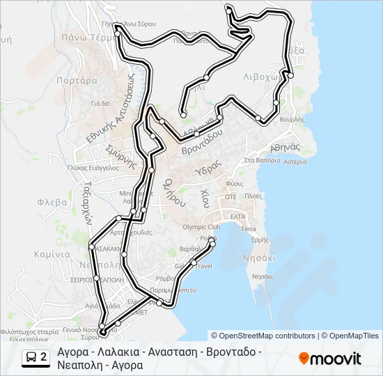 2 Bus Line Map