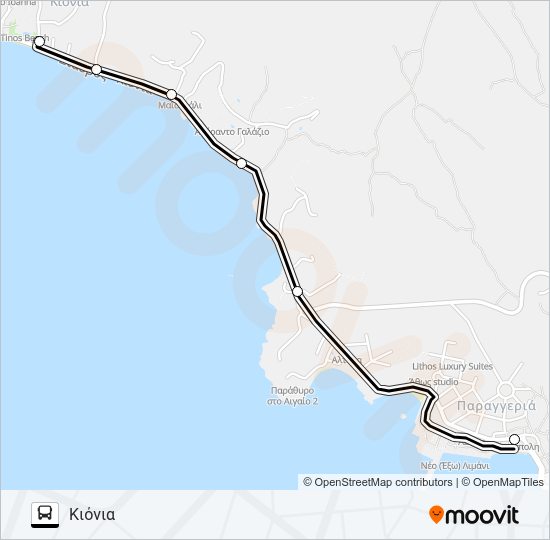 Χάρτης Γραμμής ΚΙΌΝΙΑ λεωφορείο