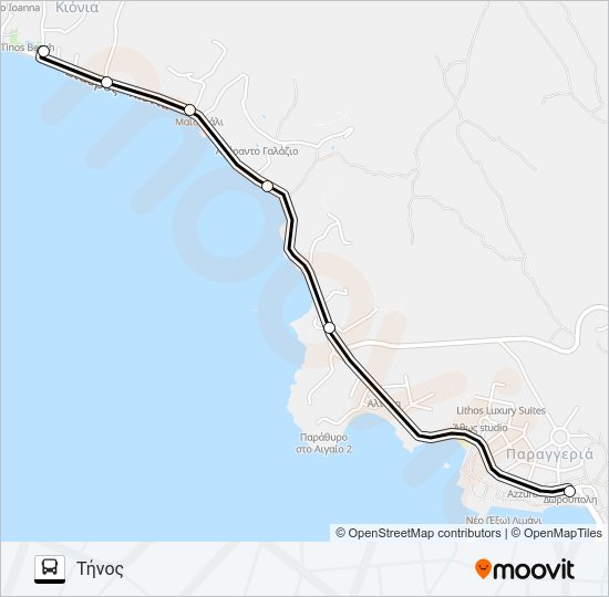 Χάρτης Γραμμής ΚΙΌΝΙΑ λεωφορείο