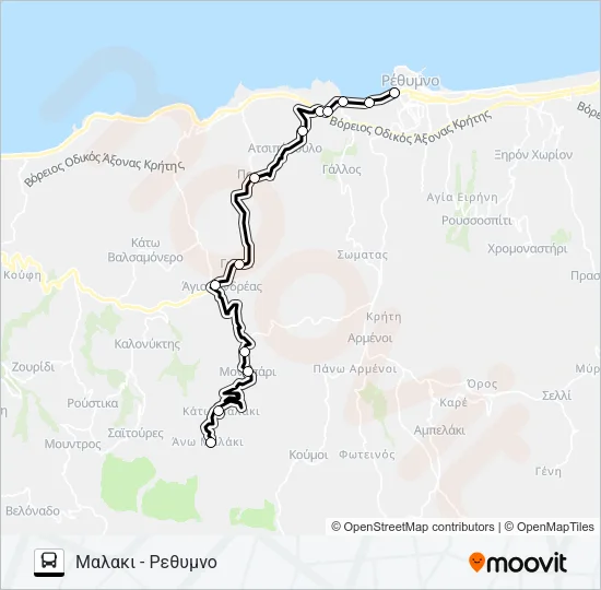 RETHYMNO - MALAKI Bus Line Map