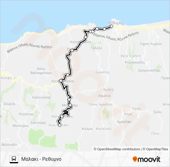 RETHYMNO - MALAKI Bus Line Map