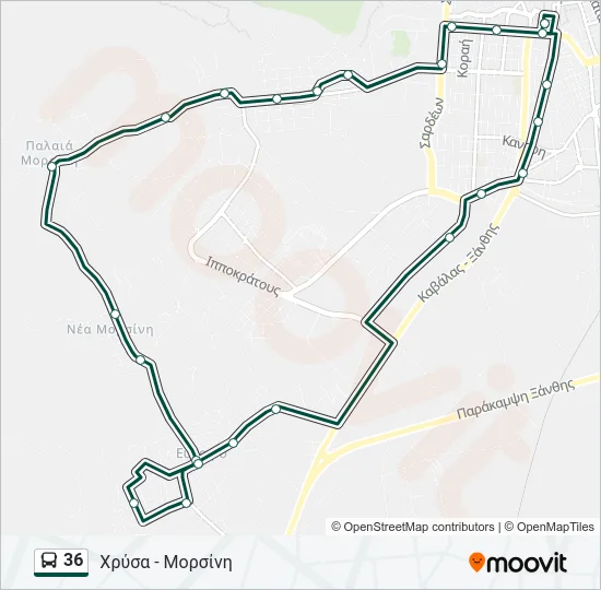 36 Bus Line Map