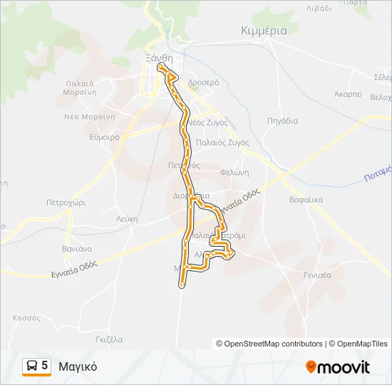 5 Bus Line Map